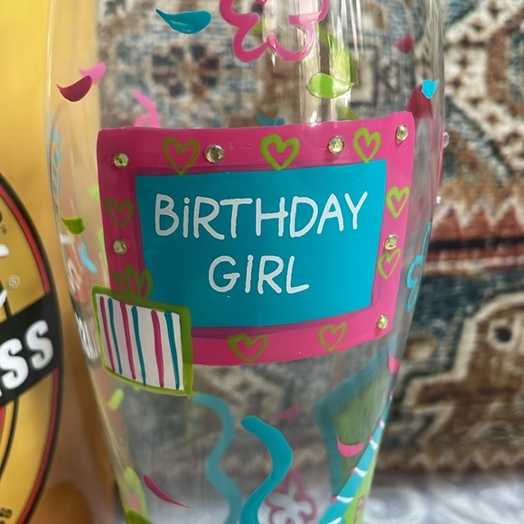 Lolita Hand Painted Pilsner Glass - “Birthday Girl, Too” Gotta-Love-Beer Pilsner - Picture 5 of 16